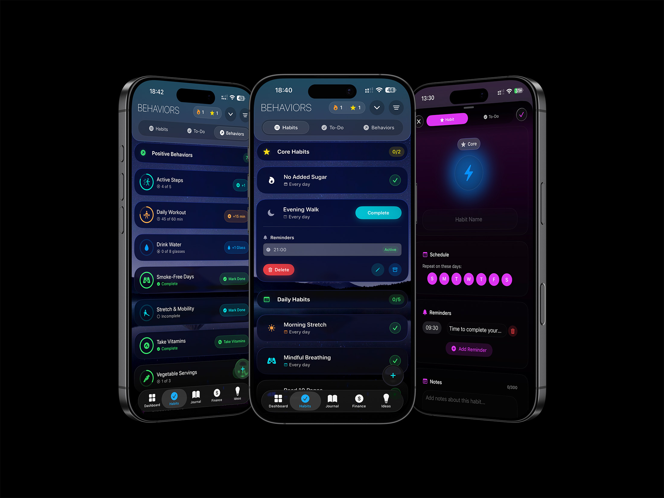 Xified habits with custom schedules, notifications, and behaviour tracking